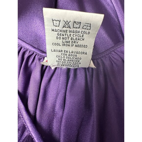 Vintage Purple Satin Midi Dress Size 6 Goddess Fairy Renaissance Y2K 90's - Picture 6 of 11